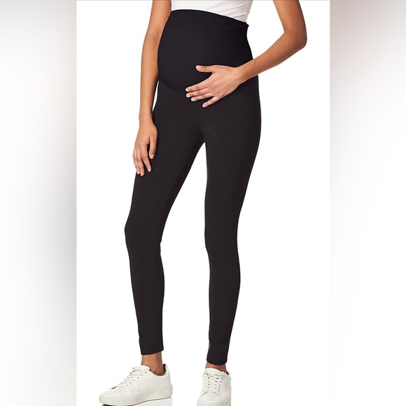 Motherhood Maternity Women's Stretch Full Length Belly Leggings, Black, Size: XL - Picture 2 of 6